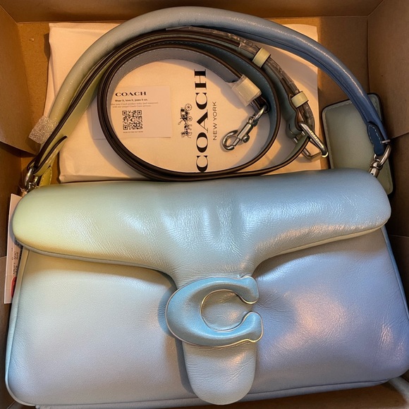 ❌Sold out❌Coach Pillow Tabby Shoulder Bag 26 Aqua Green multi Ombré Leather - Picture 5 of 15